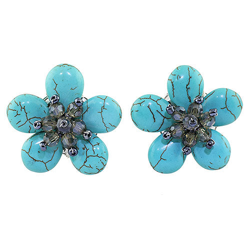 Blue Petal Earrings